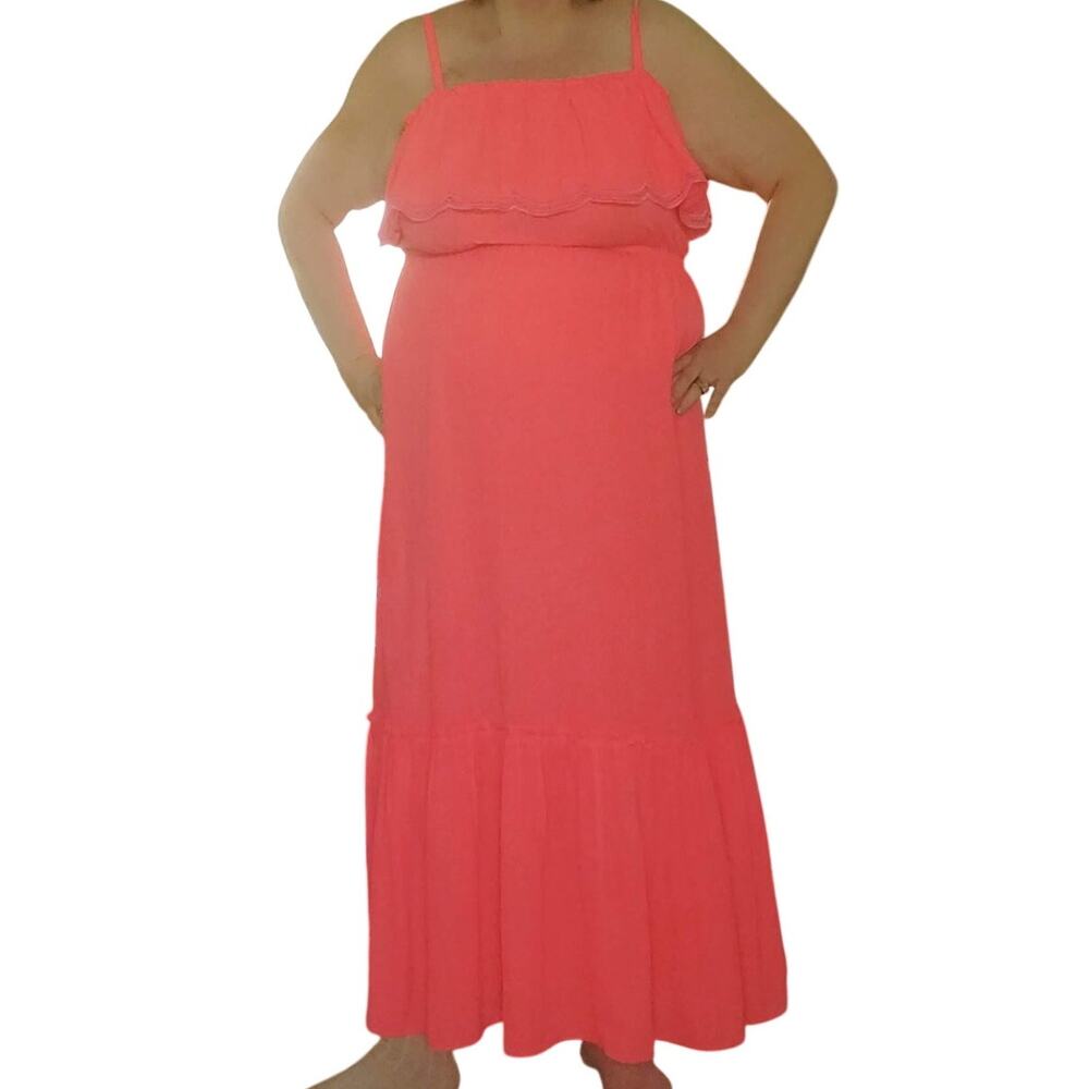 Lilly Pulitzer Adia Maxi Dress XL Love Potion Pink Ruffle Resort Vacation NWT